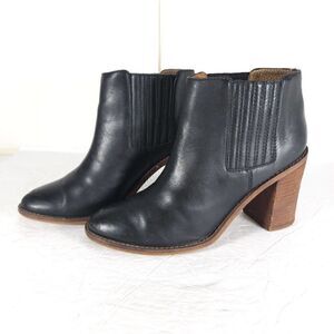 Madewell Women's The Ryan US8 Black Geniune Leather Ankle Chelsea Boots Bootie